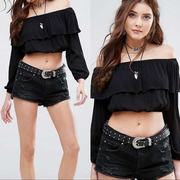 Glamorous off shoulder long sleeve top - Picture 3 of 5